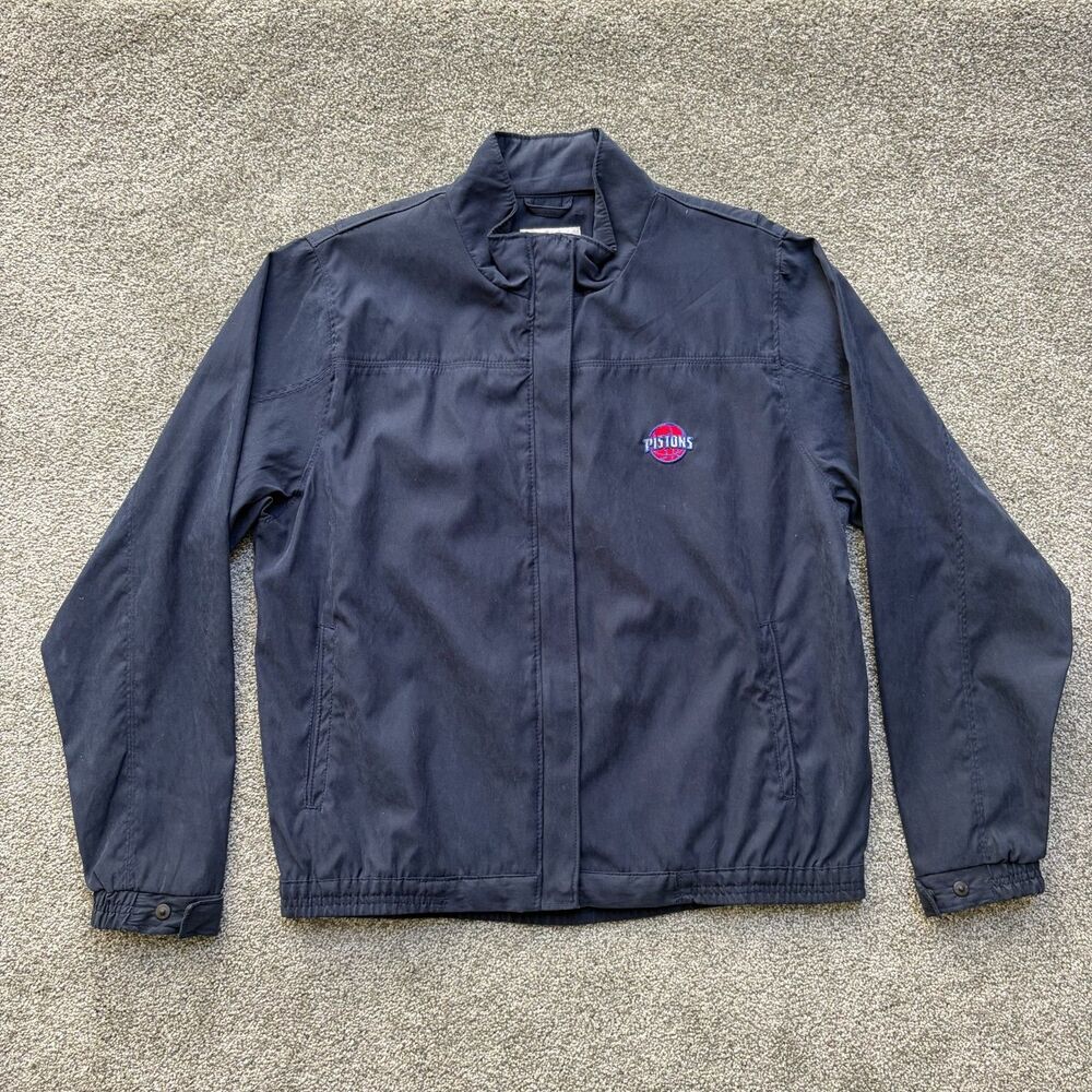 Womens M - NEW Antigua NBA Detroit Pistons Basketball Full Zip Course Jacket